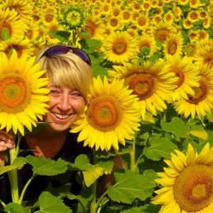A photo opportunity among sunflowers under the Tuscan sun can never be passed up
